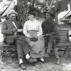 Group on bench in Camp Douglas