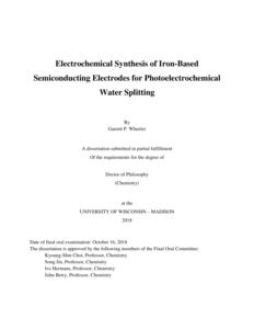 Electrochemical Synthesis of Iron-Based Semiconducting Electrodes for Photoelectrochemical Water Splitting