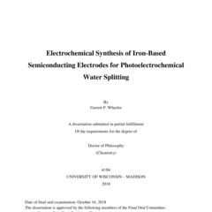 Electrochemical Synthesis of Iron-Based Semiconducting Electrodes for Photoelectrochemical Water Splitting