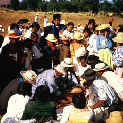 Scene at Exhumation Ceremony in High Plateau Area on Madagascar