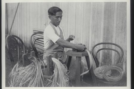 Stripping Buri straw, 1911
