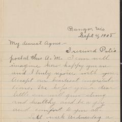 [Letter from Minnie Ruedy to Agnes Sternberger Husting, September 4, 1908]
