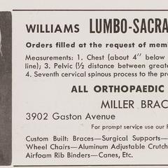 Lumbo-Sacral Flexion Brace advertisement