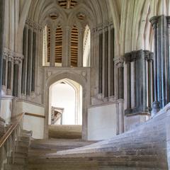 Wells Cathedral interior stairway to chapter house