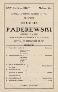 Ignace Jan Paderewski concert program
