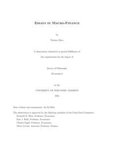Essays in Macro-Finance