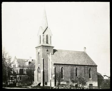 M. E. Chapel with original steeple, Wilmot, Wisconsin