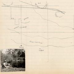 Map of Shack area and river, with inset photo of Luna, Sauk County, Wisconsin, autumn 1943