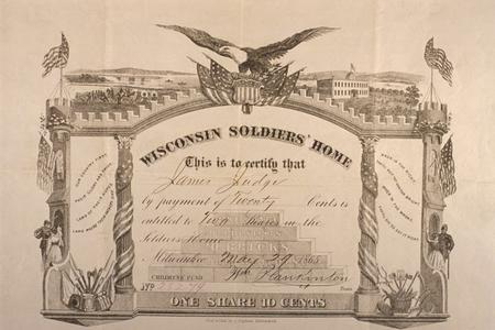 Share certificate, Wisconsin Soldiers' Home