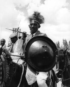 Oromo Man with Spear and Shield at Celebration