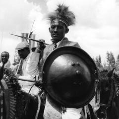 Oromo Man with Spear and Shield at Celebration