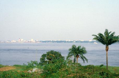 View of Kinshasa from Brazzaville Showing President Mobutu's Boat