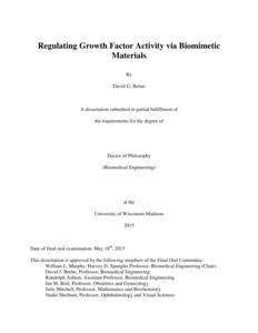 Regulating Growth Factor Activity via Biomimetic Materials
