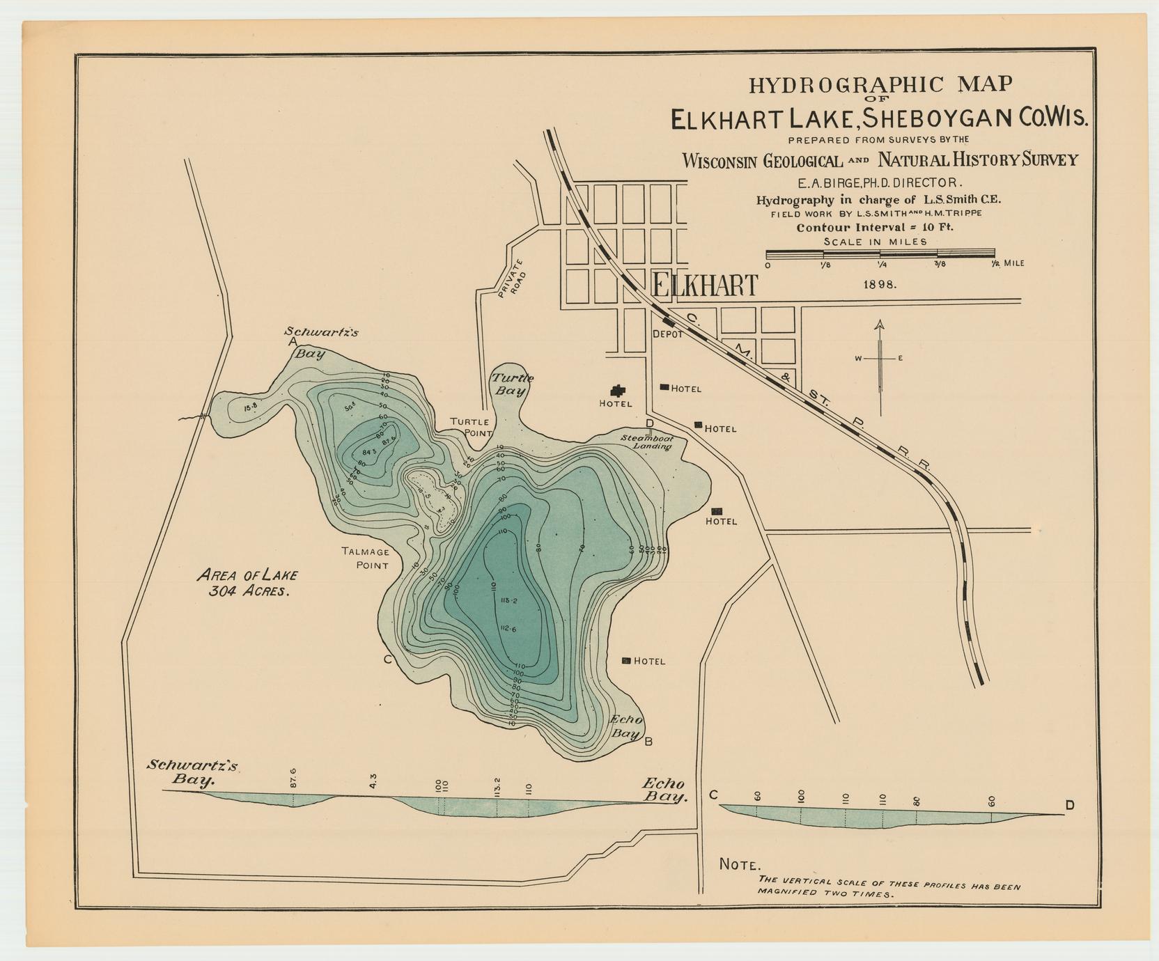 Indiana Lake, Elkhart county Fishing Map