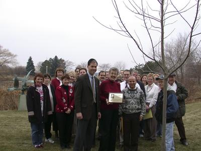 Judy Goldsmith's tree dedication ceremony, UW Fond du Lac