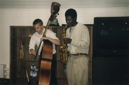 Playing music at 1999 Multicultural Graduation Reception