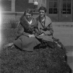 Female students on grass