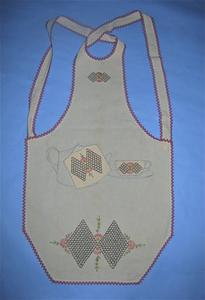 Cotton apron with coffee pot decoration