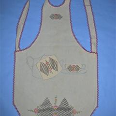 Cotton apron with coffee pot decoration
