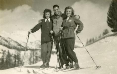 Pat and friends skiing in Switzerland