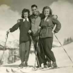 Pat and friends skiing in Switzerland