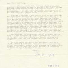 Edwin Young correspondence with student Joan Sommerfield
