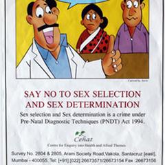 Say no to sex selection and sex determination