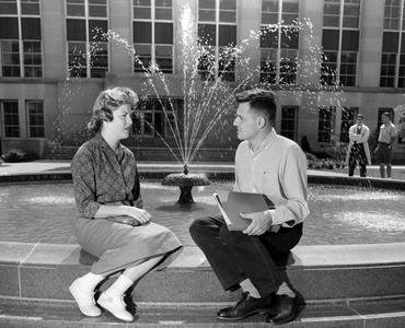 Hagenah Fountain on Library Mall, ca. 1950s