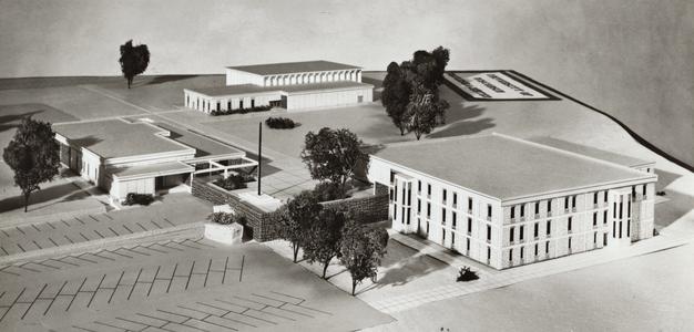 Architectural model of campus, 1966