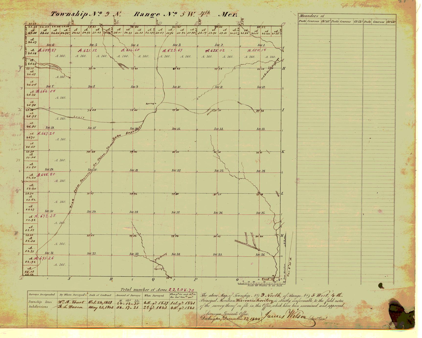 [Public Land Survey System map: Wisconsin Township 09 North, Range 05 West]