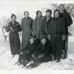 Women's Athletic Association members on an ice skating trip