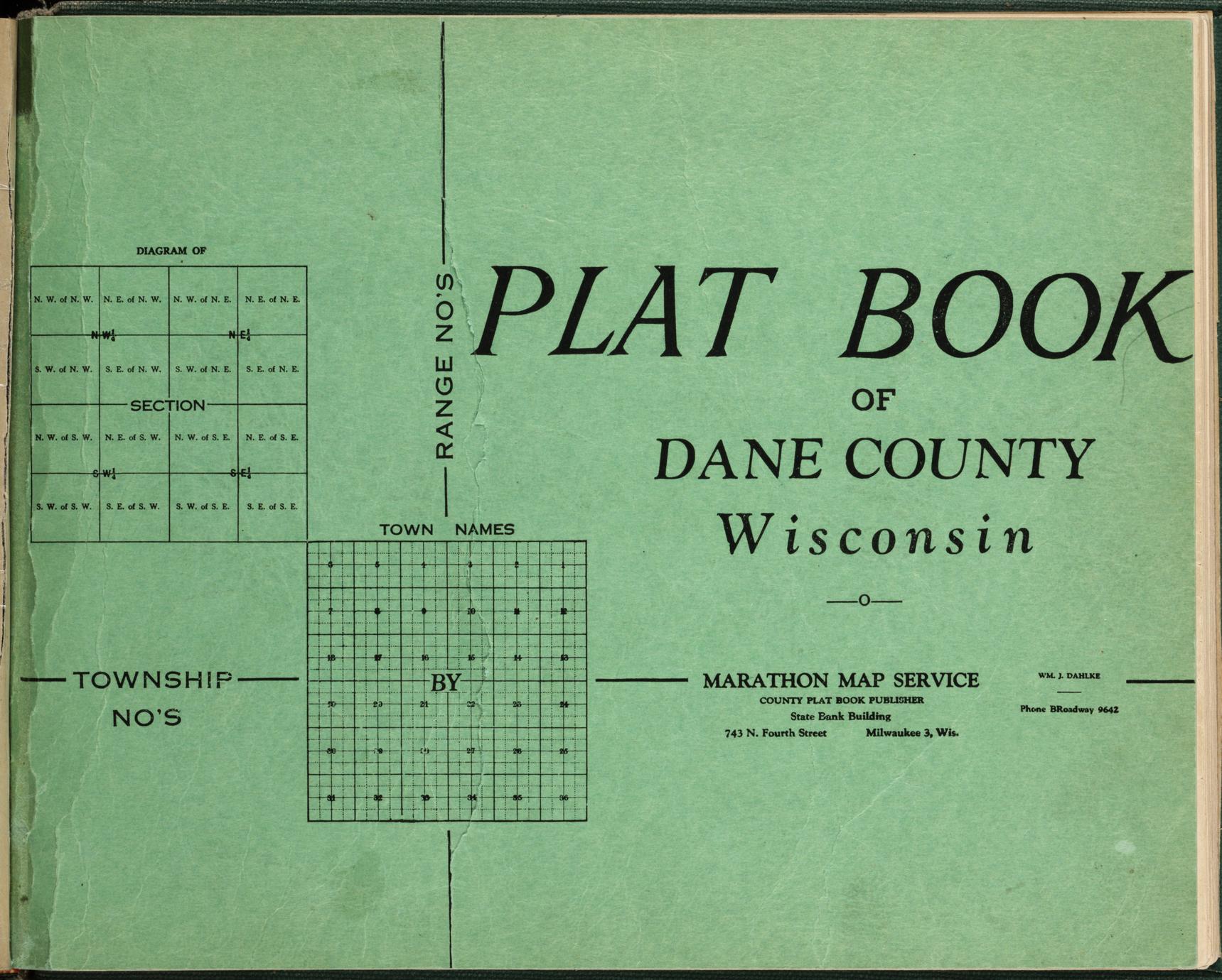 Plat book of Dane County Wisconsin - Full view - UWDC - UW-Madison ...