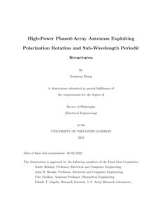 High-Power Phased-Array Antennas Exploiting Polarization Rotation and Sub-Wavelength Periodic Structures
