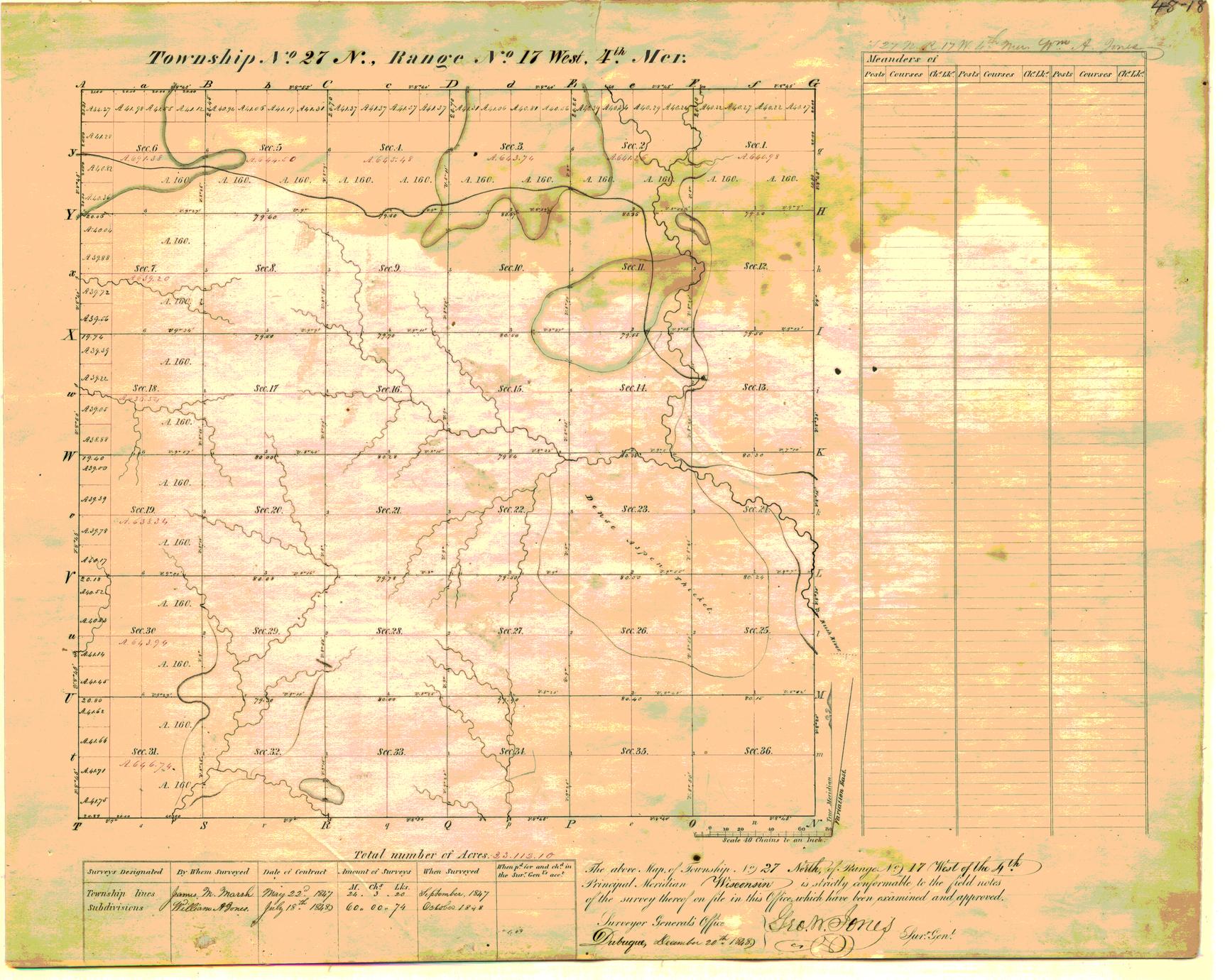 [Public Land Survey System map: Wisconsin Township 27 North, Range 17 West]
