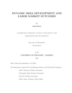 Dynamic Skill Development and Labor Market Outcomes