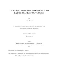 Dynamic Skill Development and Labor Market Outcomes