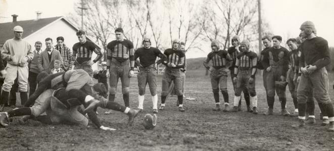 Photo of UW Football Team Practice, c. 1925