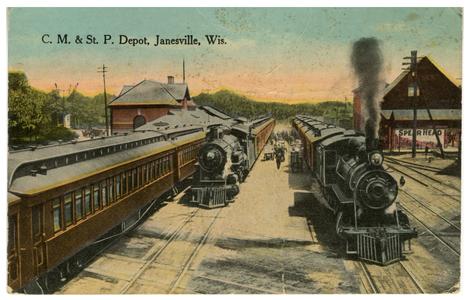 Railroad depot at Janesville
