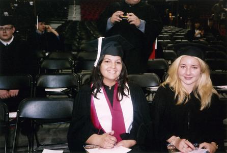 Two students during graduation in 2004