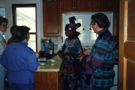 Group in kitchen