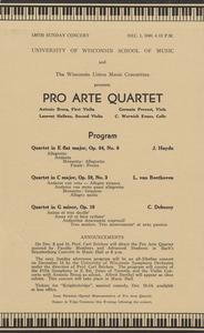 Pro Arte Quartet program