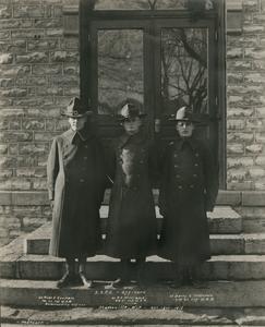 Three SATC officers outside the Wisconsin Mining School