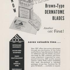Brown-Type Dermatome Blades advertisement