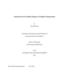 Emissions and Air Quality Impacts of Freight Transportation