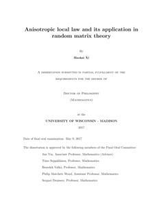 Anisotropic local law and its application in random matrix theory