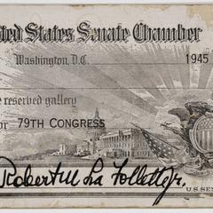 Robert M. La Follette Jr. United States Senate pass, 1945