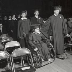 Wheelchair-bound student at graduation