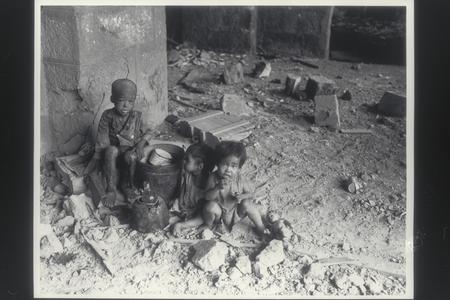 Child victims after bombings, Manila, 1945