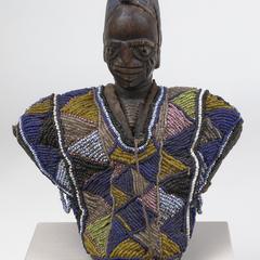 Twin Memorial Figure (ere Ibéjì) with Beaded Garment (èwù ìlèkè)