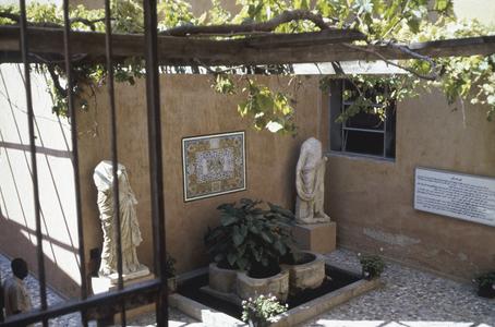 Two Roman Statues and a Tile Panel in Entrance to Roman Section of Serai al-Hamra Museum